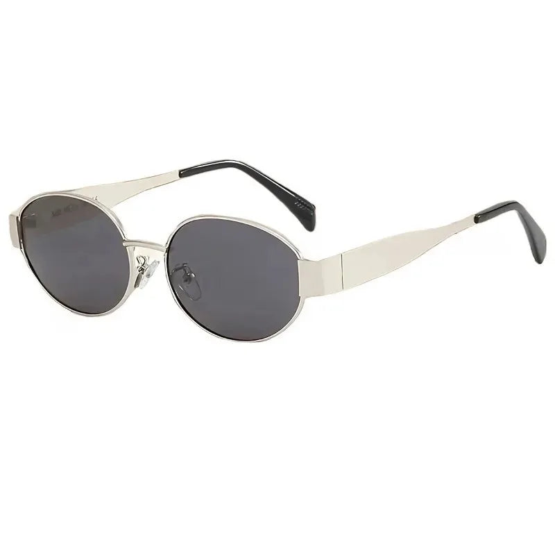 RBB Small Oval Retro Metal Frame Glasses – Unisex Festival Essential Eyewear