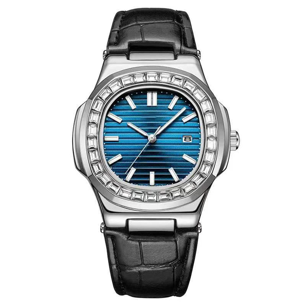 RBB Men's Luxury Business Sports Watch 2024 – Shell Hollow Design Quartz Steel Wristwatch