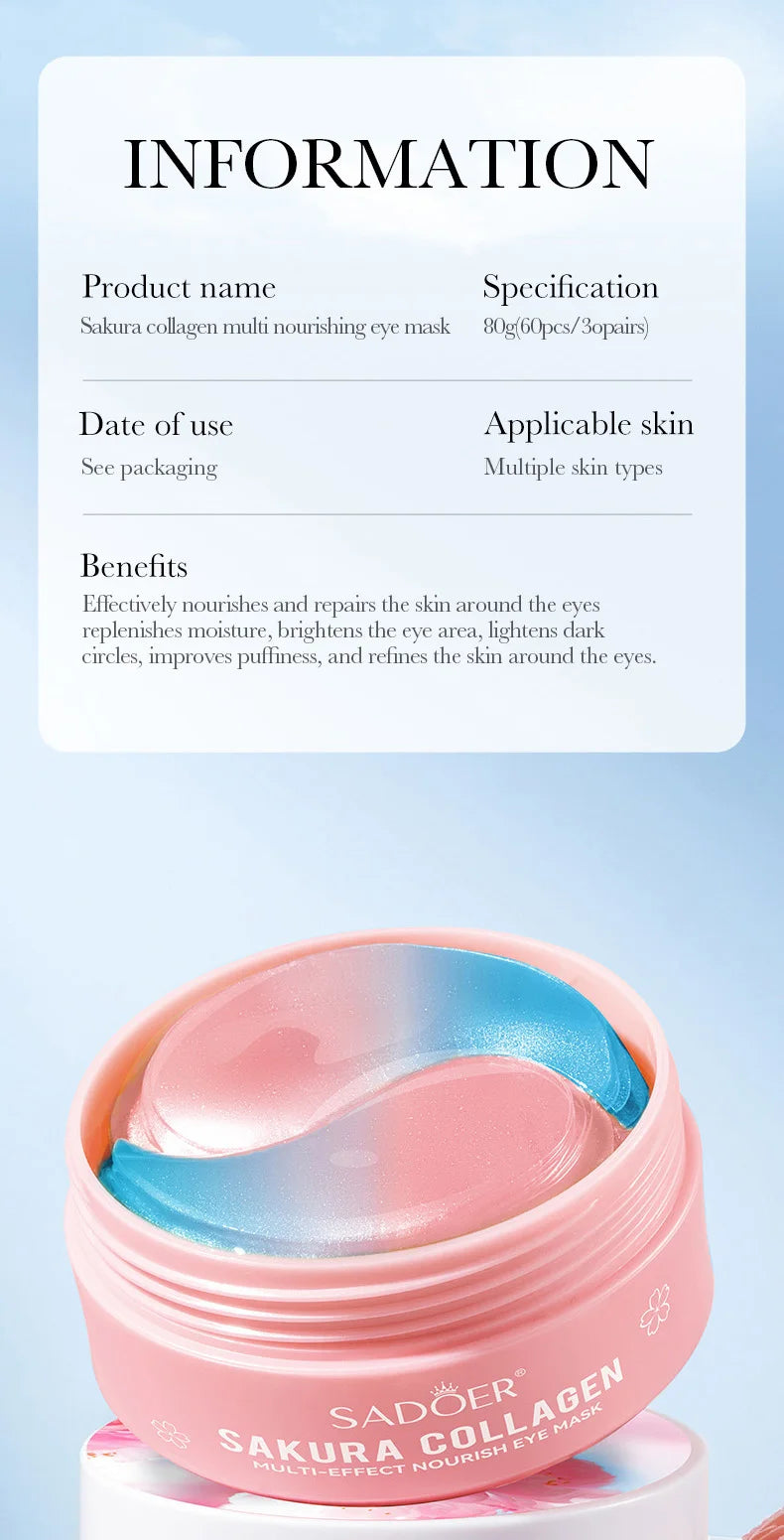 Collagen Eye Mask – 60pcs | Anti-Dark Circles, Eye Bag Removal & Firming Care