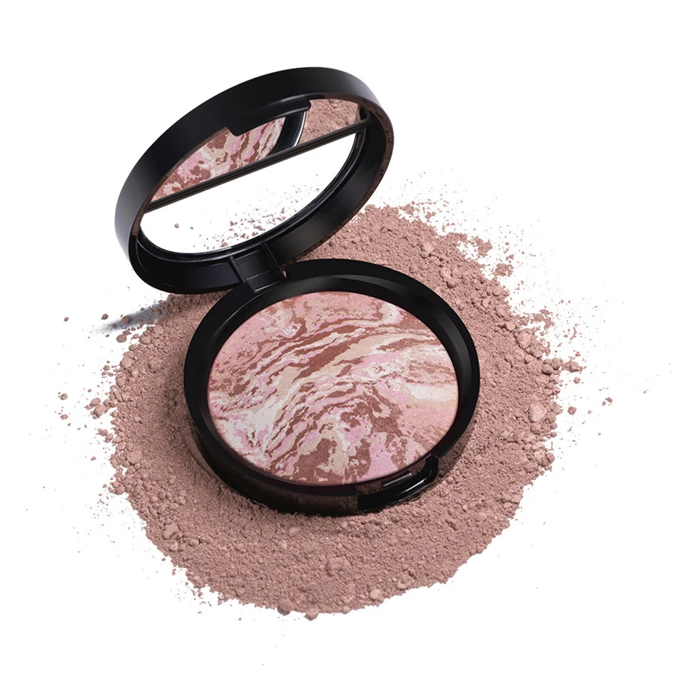 RBB Matte Face Foundation Bronzer Pressed Powder Compact – Long-Lasting, Oil Control, Translucent Loose Setting Powder