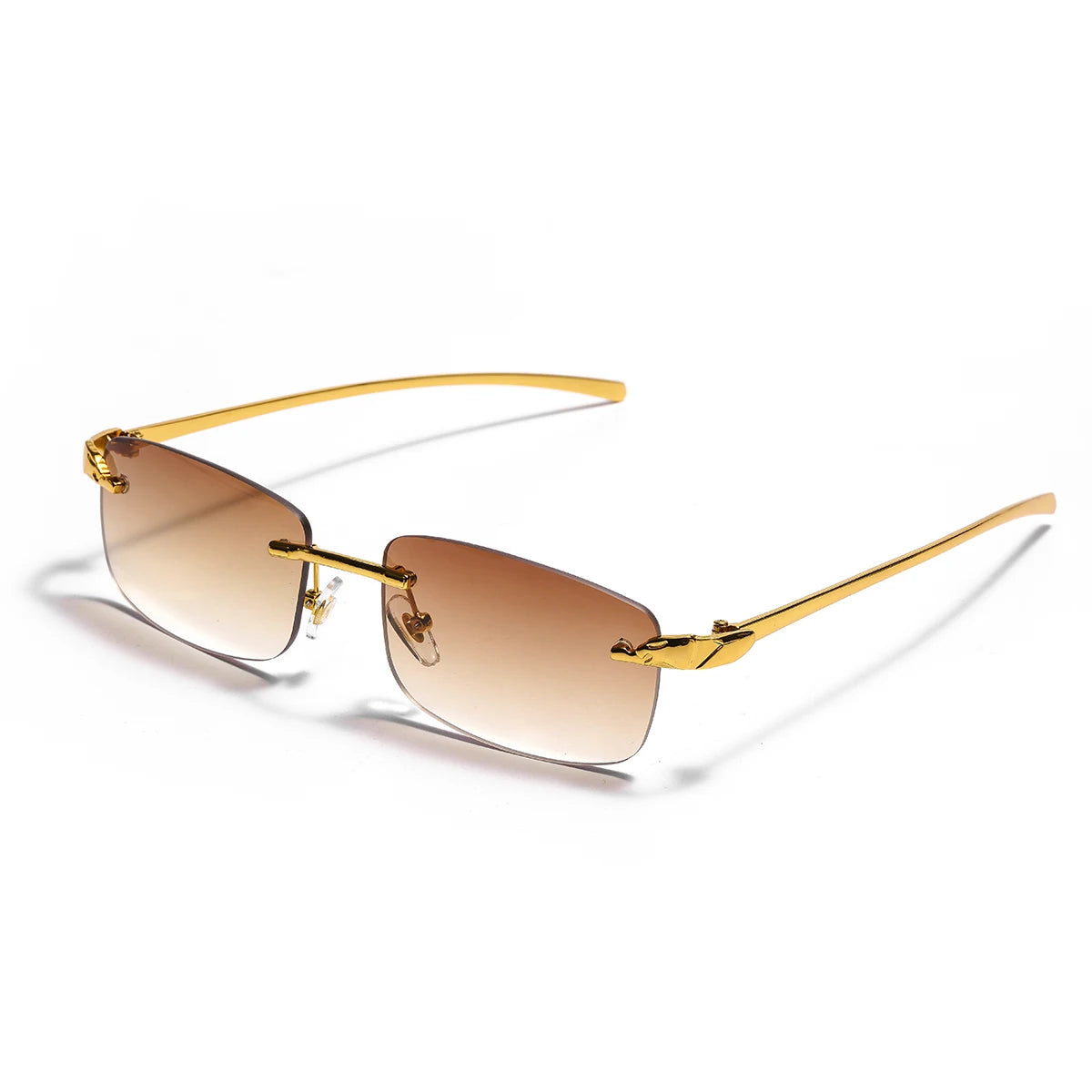 RBB Rimless Square Metal Sunglasses – Unisex UV400 Outdoor Designer Shades