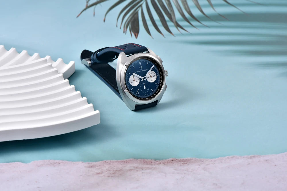 RBB DESIGN 2025 Retro Luxury Chronograph Men's Quartz Watch – VK63 Leather Sport Timepiece