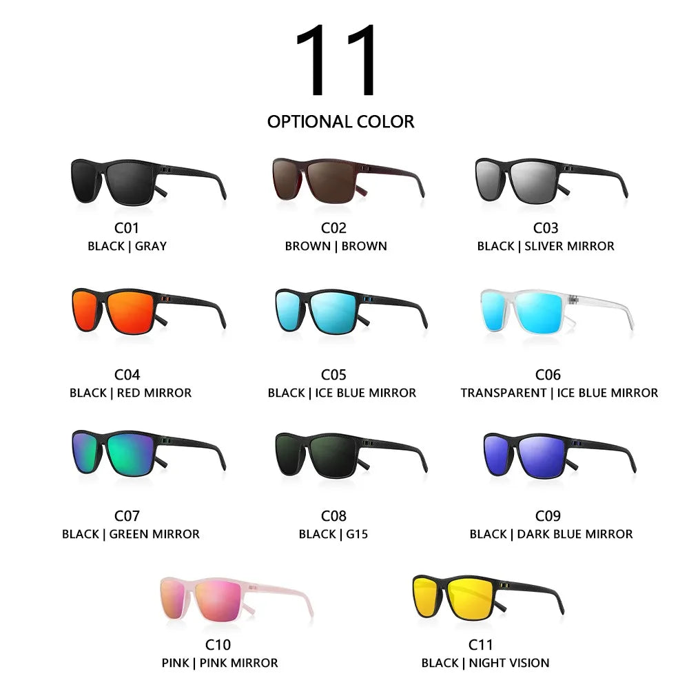 RBB Polarized Sunglasses – UV400 Square Frame for Men & Women | Lightweight & Stylish for Driving, Golf & Fishing