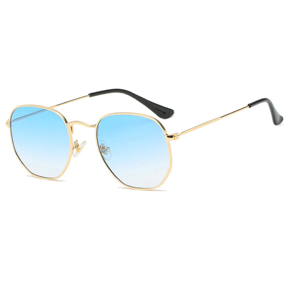 RBB Small Square Metal Frame Sunglasses – Mirrored UV400 Unisex