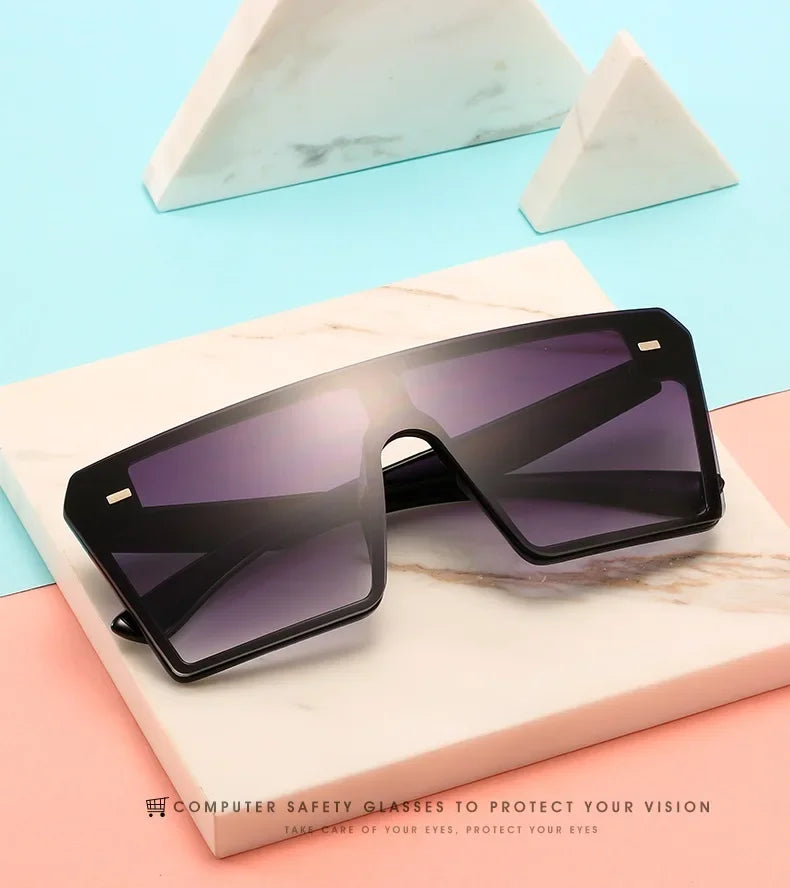 RBB Oversized Square Sunglasses – Retro Gradient UV400 Eyewear for Women & Men (2024)
