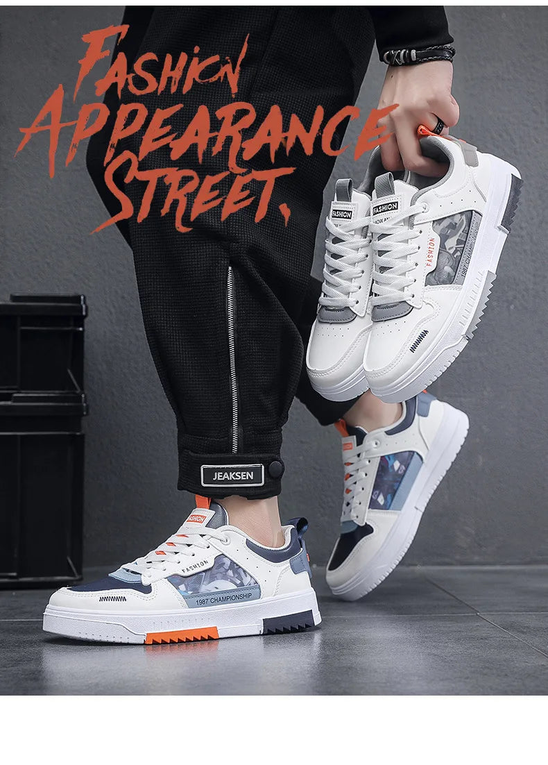 Men’s Breathable Lace-Up Sneakers – Lightweight Comfort for Everyday Wear