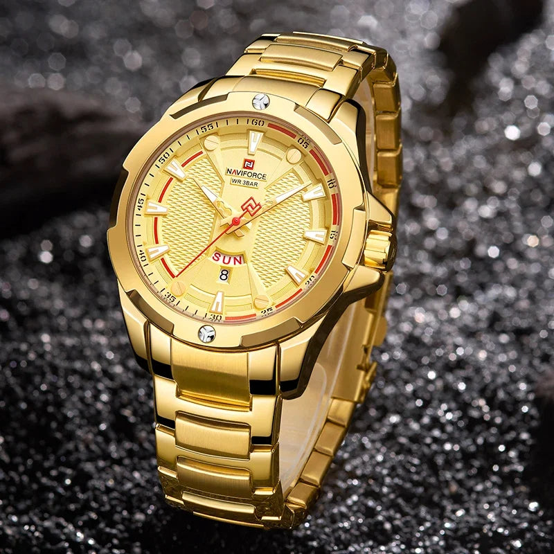 RBB Luxury Gold Men's Watch – 2024 Military Sport Quartz Wristwatch