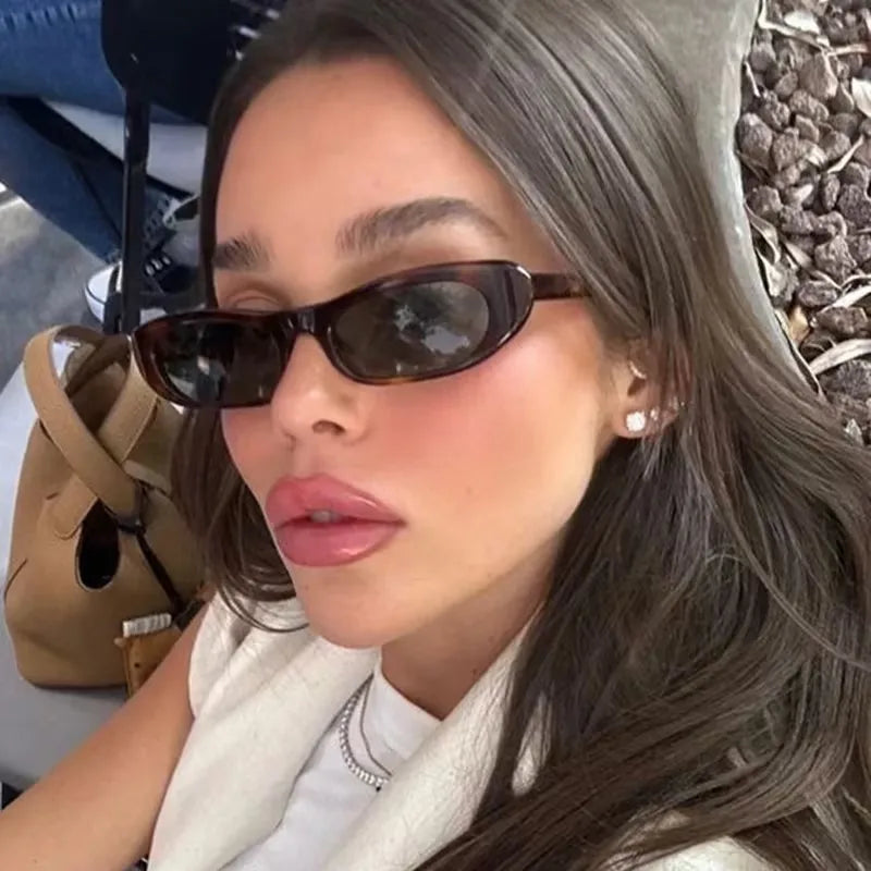 RBB Trendy Cat Eye & Rectangle Sunglasses – UV400 Narrow Frame for Women & Men