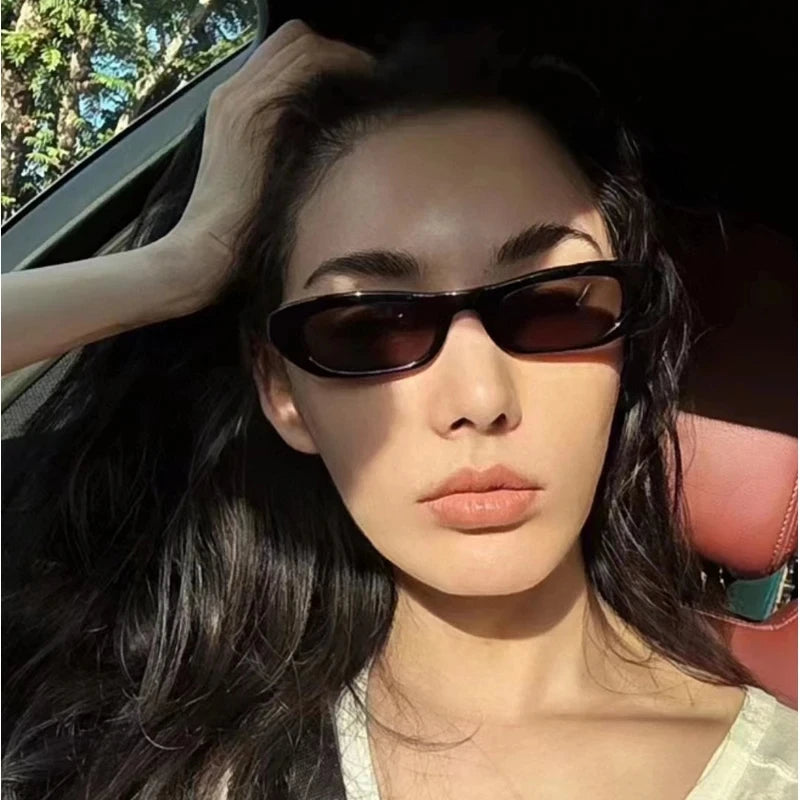 RBB Trendy Cat Eye & Rectangle Sunglasses – UV400 Narrow Frame for Women & Men