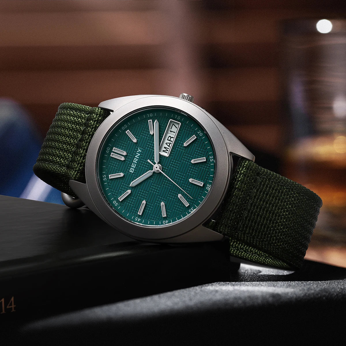 RBB Titanium Men’s Quartz Watch – Date & Week Calendar, Sapphire Crystal, Super Luminous, 38mm, 10ATM Waterproof