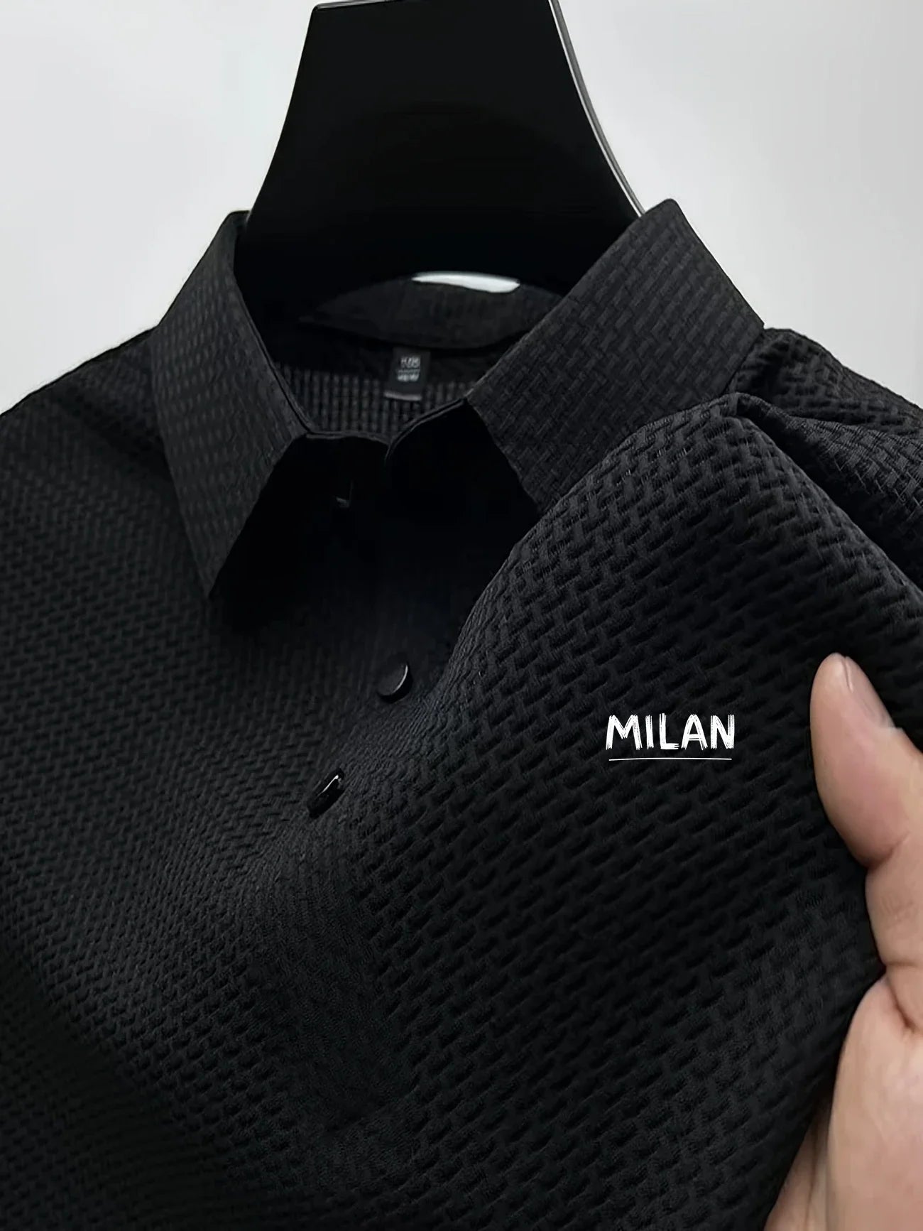 RBB Classic Men’s Polo Shirt – Milan-Inspired Pattern, Soft & Breathable Quick-Dry Fabric | Casual Short Sleeve T-Shirt