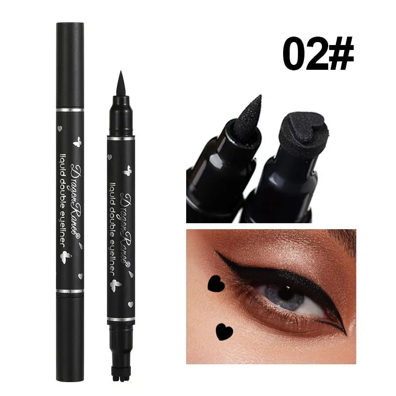 Double-Head Star Seal Eyeliner – Waterproof, Non-Smudge, Embellished Plum Eye Tail for Beginners