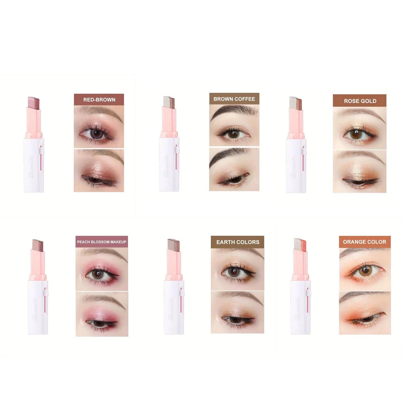 Two-Color Gradient Eyeshadow Stick – Natural 3D Effect, Long-Lasting & No Smudge