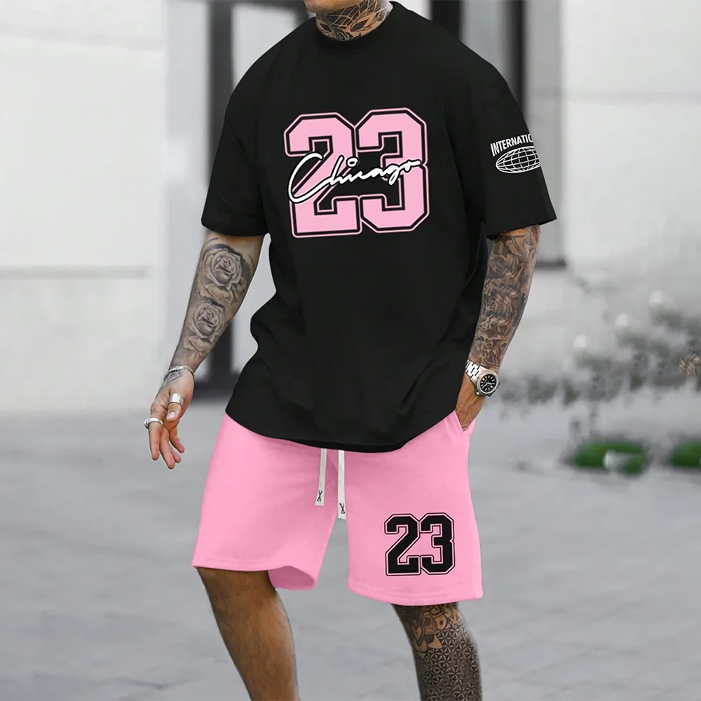 RBB 2024 New Fashion 3D Printed Men’s Oversized Short Sleeve Shorts Suit – Summer Casual Sportswear