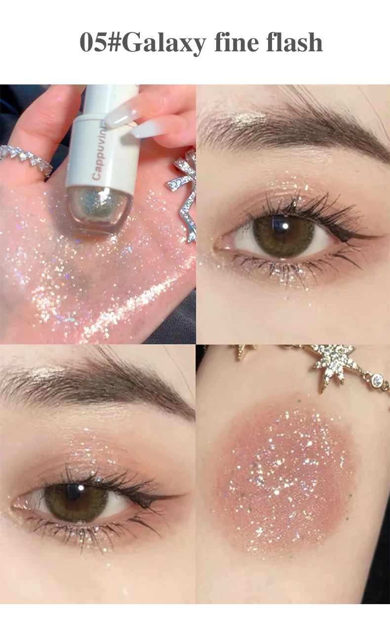 Cappuvini Star Dots Liquid Eyeshadow – Pearlescent, High Gloss, Easy-to-Apply Flashing Eye Makeup