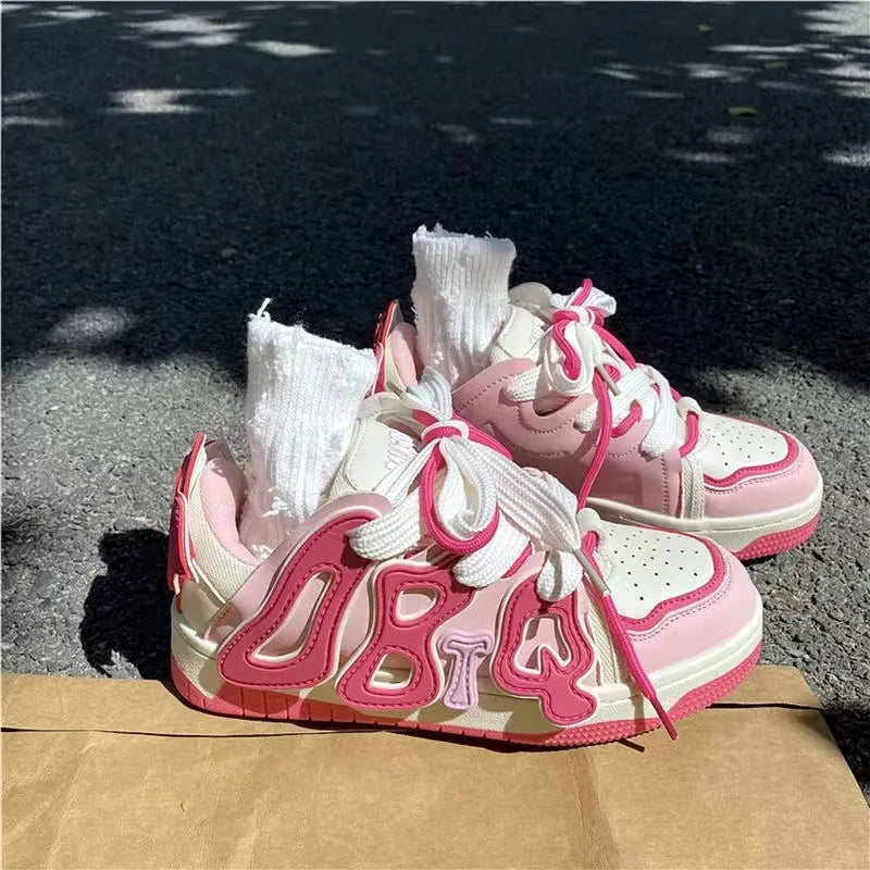 Kawaii Pink Sneakers – Cute & Wear-Resistant Women’s Shoes
