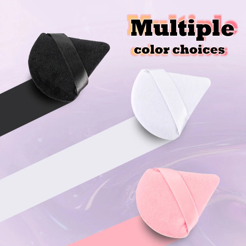 1/2/3/6Pcs Triangle Velvet Powder Puff – Reusable & Washable Makeup Sponges for Face & Eye