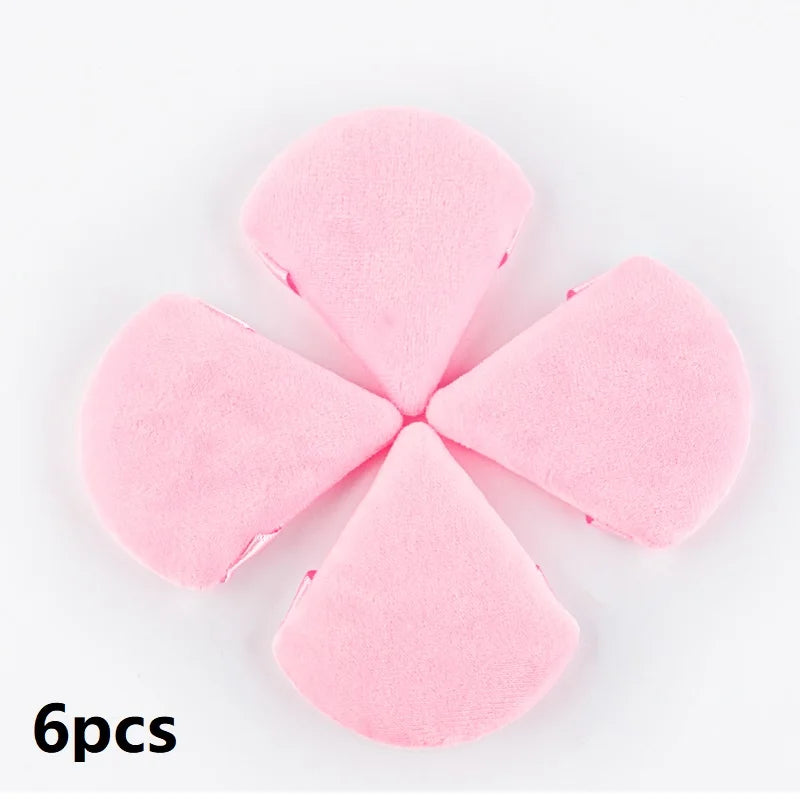 1/2/3/6Pcs Triangle Velvet Powder Puff – Reusable & Washable Makeup Sponges for Face & Eye