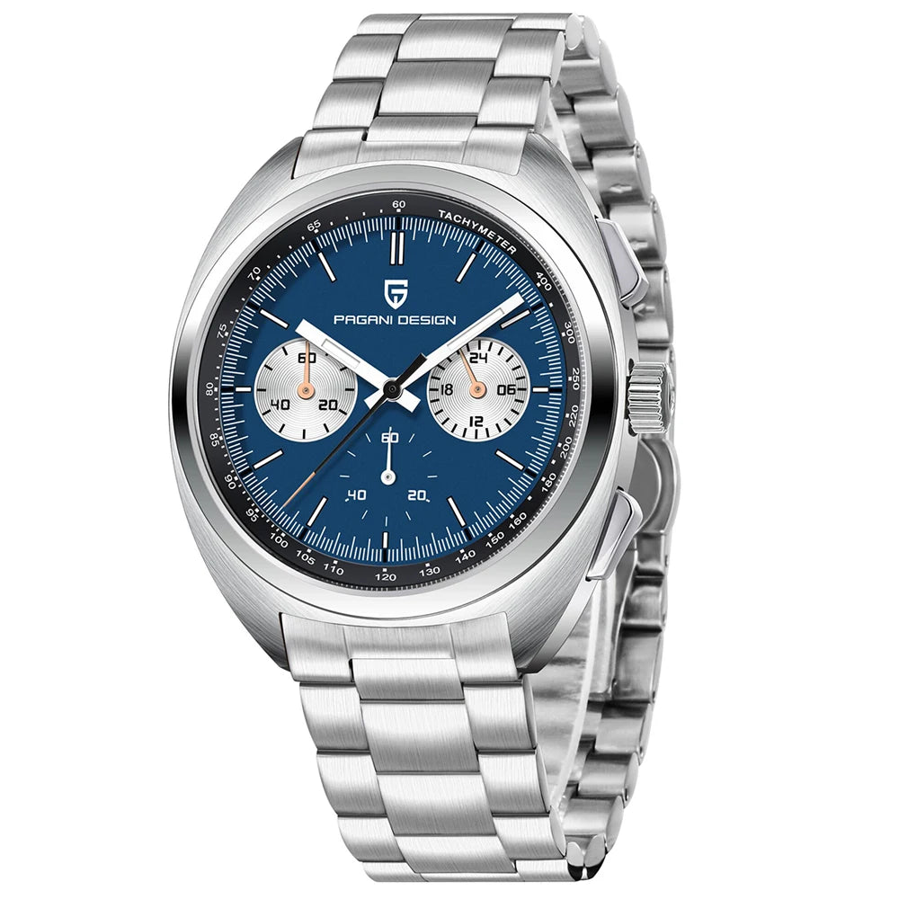 RBB DESIGN 2025 Retro Luxury Chronograph Men's Quartz Watch – VK63 Leather Sport Timepiece