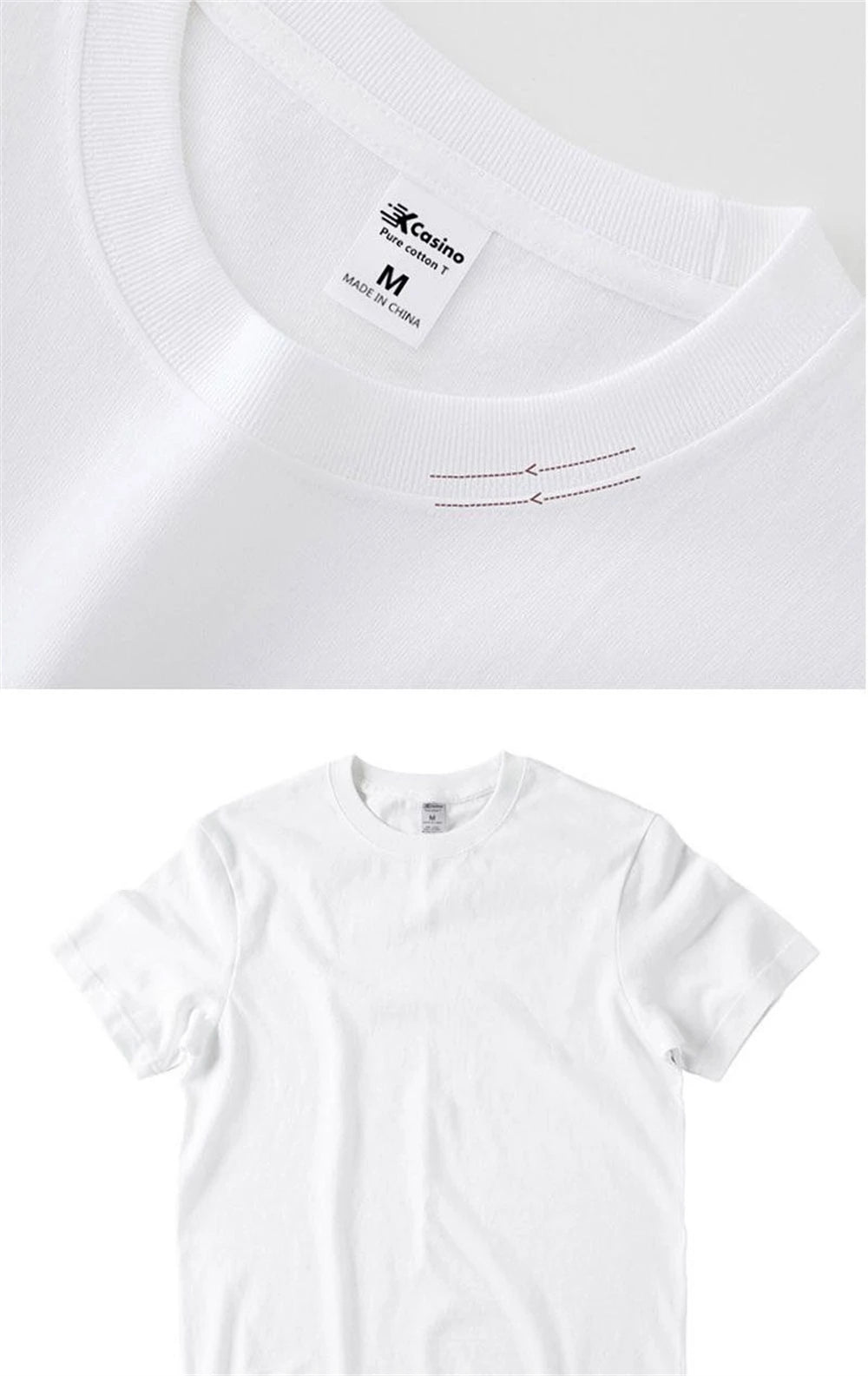 RBB 2PCS Men’s & Women’s 100% Cotton Solid White Short Sleeve T-Shirts – Casual Breathable Round Neck Tops
