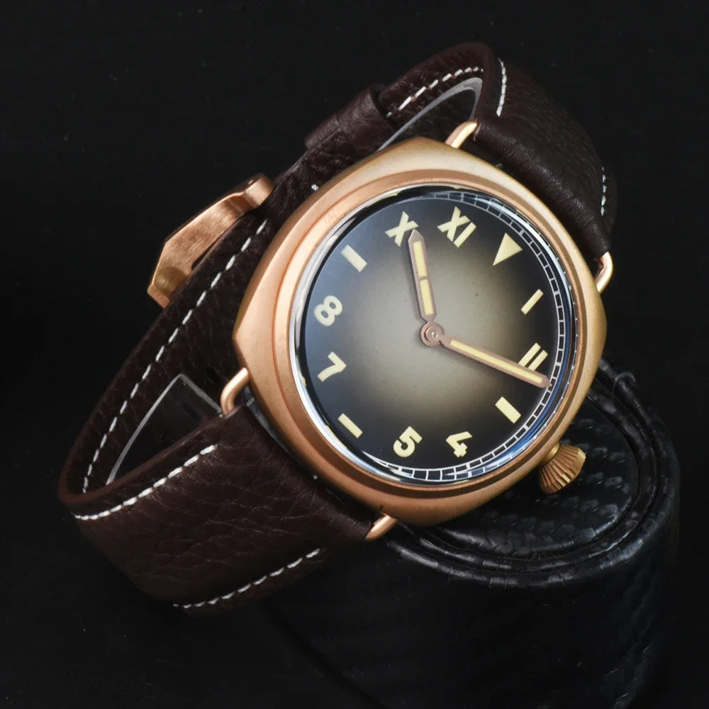 RBB Solid Bronze Men's Quartz Watch – Ronda 502 Movement, Sapphire Crystal, 20ATM Waterproof, Minimalist 2-Hand Design