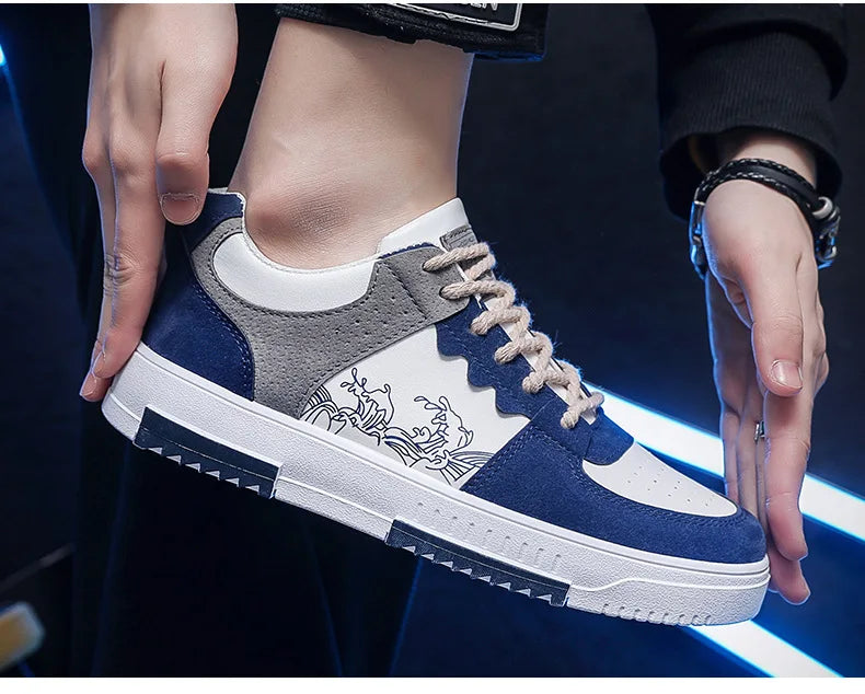 Men’s Breathable Lace-Up Sneakers – Lightweight Comfort for Everyday Wear