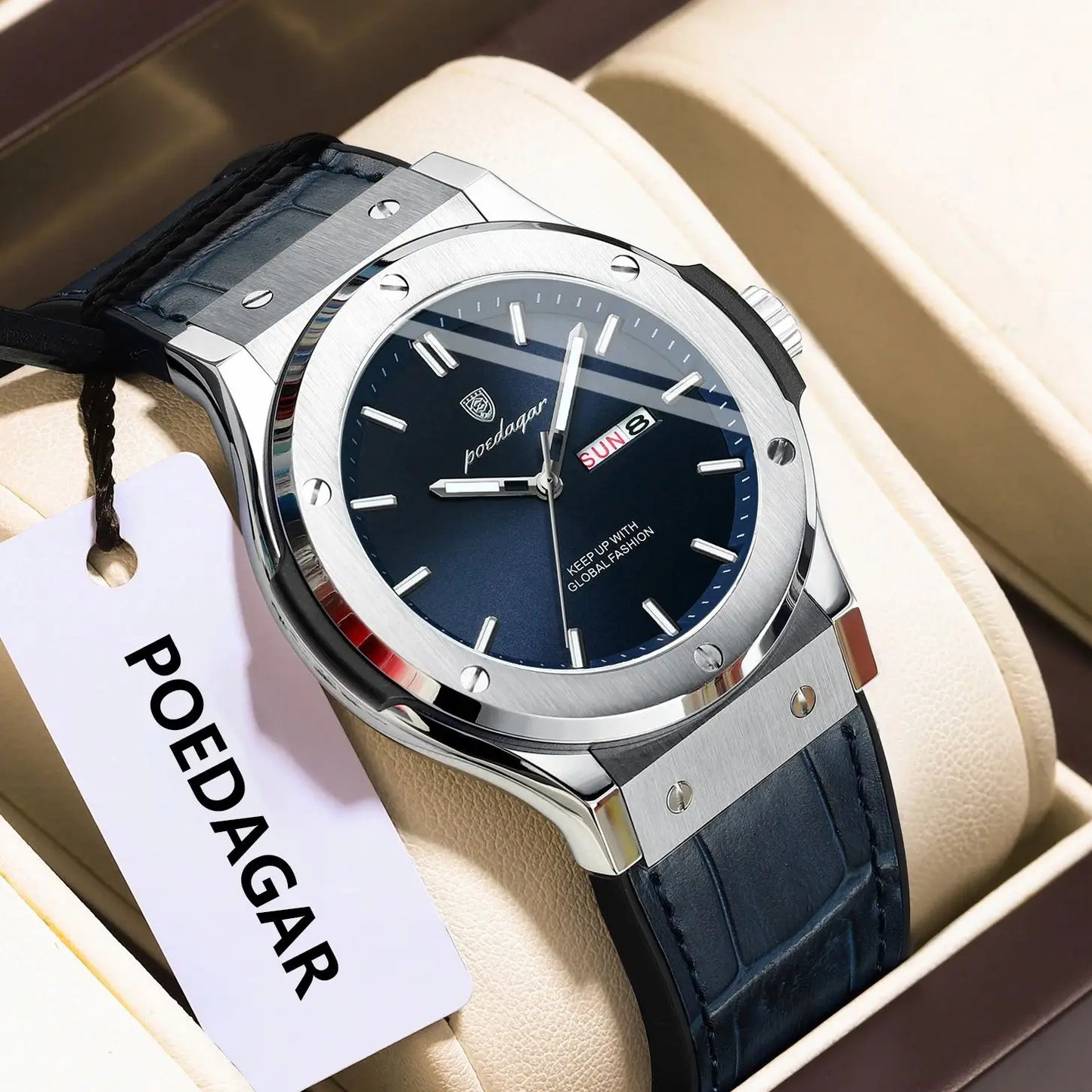 RBB Luxury Business Men’s Quartz Watch – Waterproof, Luminous, Date & Week Display, Silicone Strap