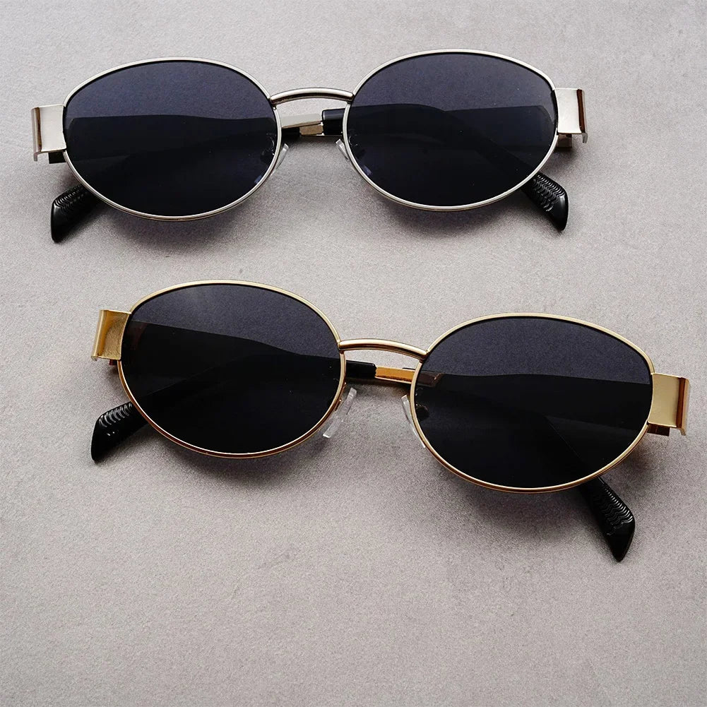 RBB Fashion Sunglasses – Unisex Retro Oval Metal Frame UV400 Eyewear for Driving & Casual Use