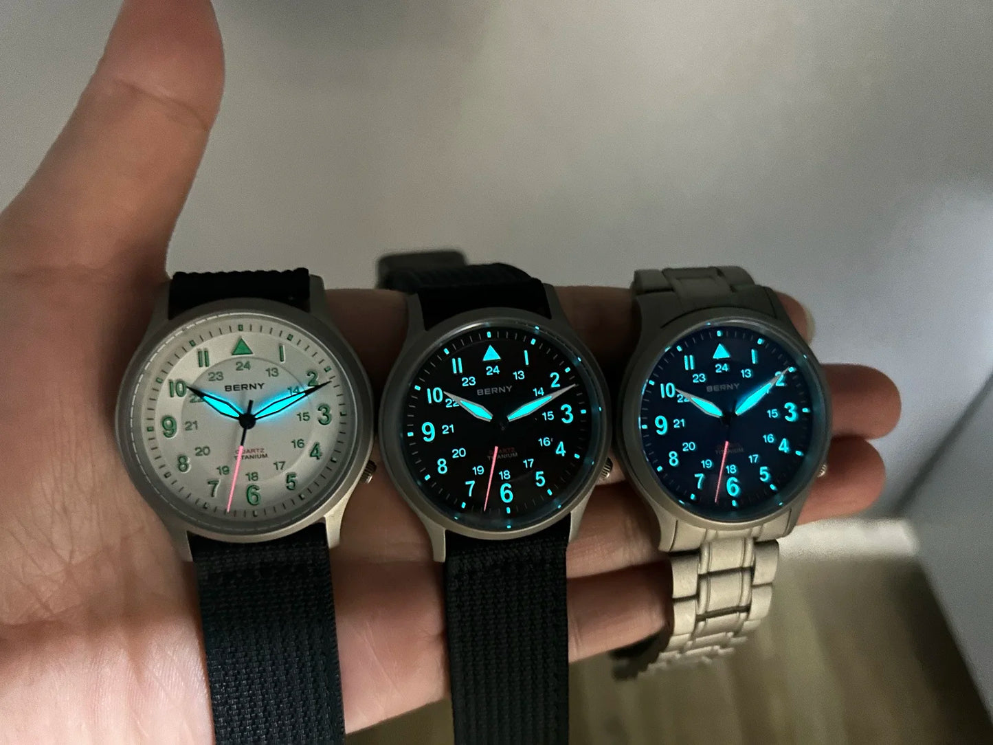 RBB Titanium Field Pilot Watch – Super Luminous Men's Outdoor Quartz Wristwatch with Sapphire Glass (5ATM)