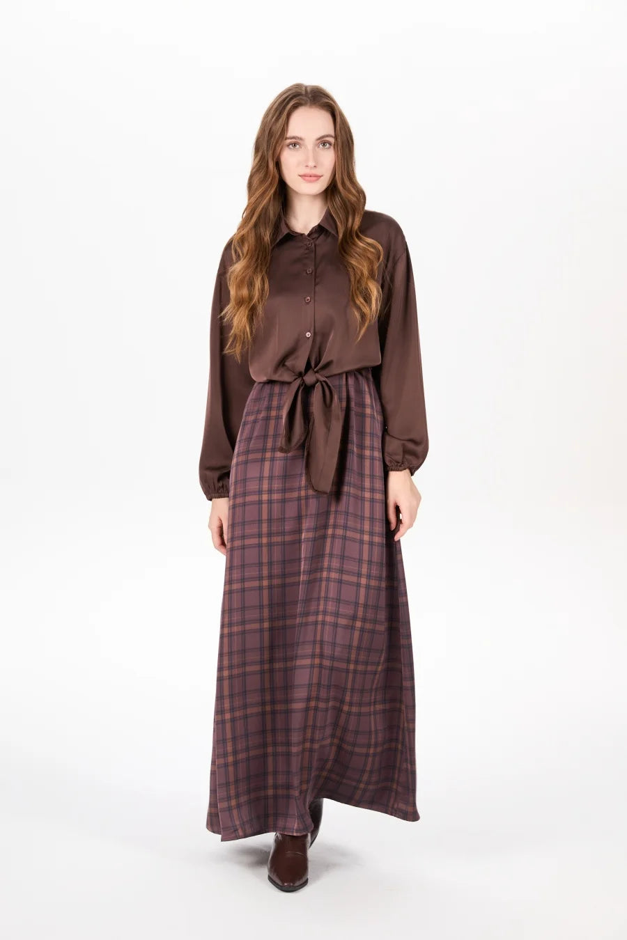 RBB Women's Satin Wrap Shirt & Slip Dress Set – Elegant 2-Piece Outfit for Autumn/Winter 2025