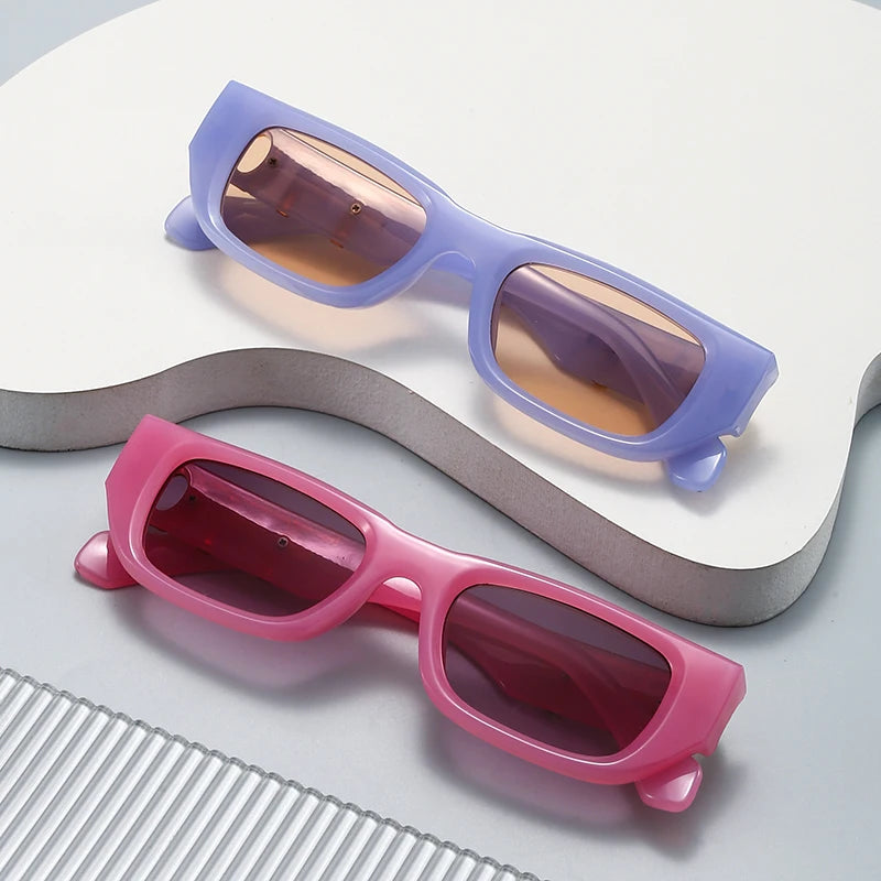 RBB Small Rectangle Sunglasses – Vintage Square UV400 Travel Shades for Men & Women