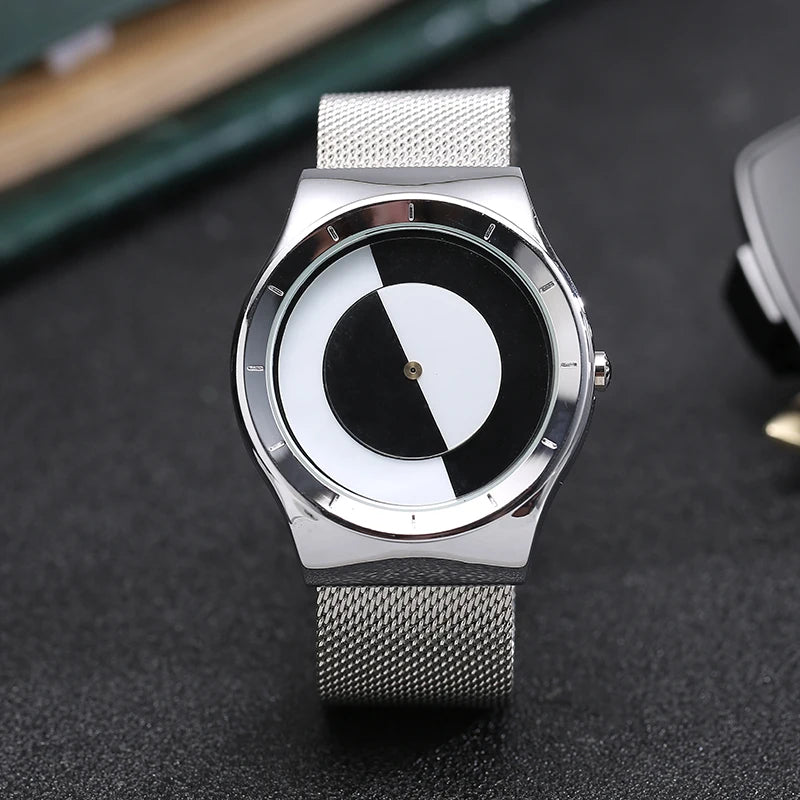 RBB Minimalist Unisex Quartz Watch – Conceptual Dial & Simple Design for Men & Women