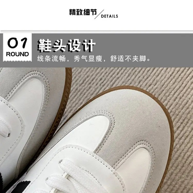 "Women's Lace-Up Vulcanized Sneakers – Casual Outdoor Trainers"