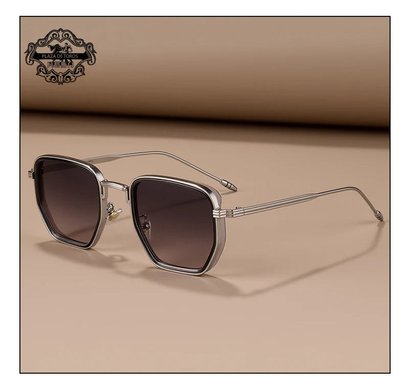 RBB Retro Polygon Square Sunglasses – UV400 Gradient Vintage Eyewear for Men & Women