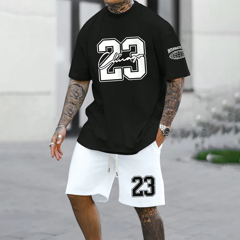 RBB 2024 New Fashion 3D Printed Men’s Oversized Short Sleeve Shorts Suit – Summer Casual Sportswear