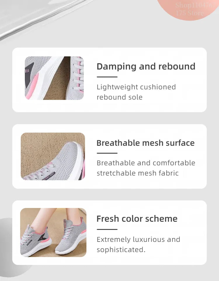 Women’s Spring & Autumn Sneakers – Breathable, Soft Sole, Comfortable & Anti-Slip