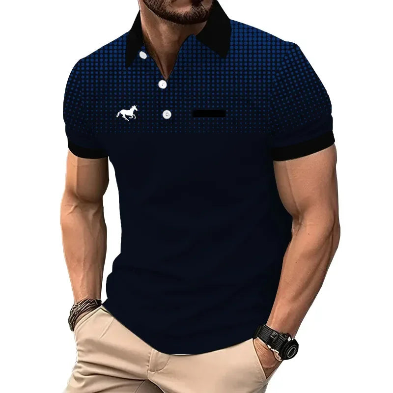 RBB Men’s Summer Slim Fit Sport Polo Shirt – Short Sleeve, 100% Polyester with Fake Pocket Decoration | Casual Golf & Sport