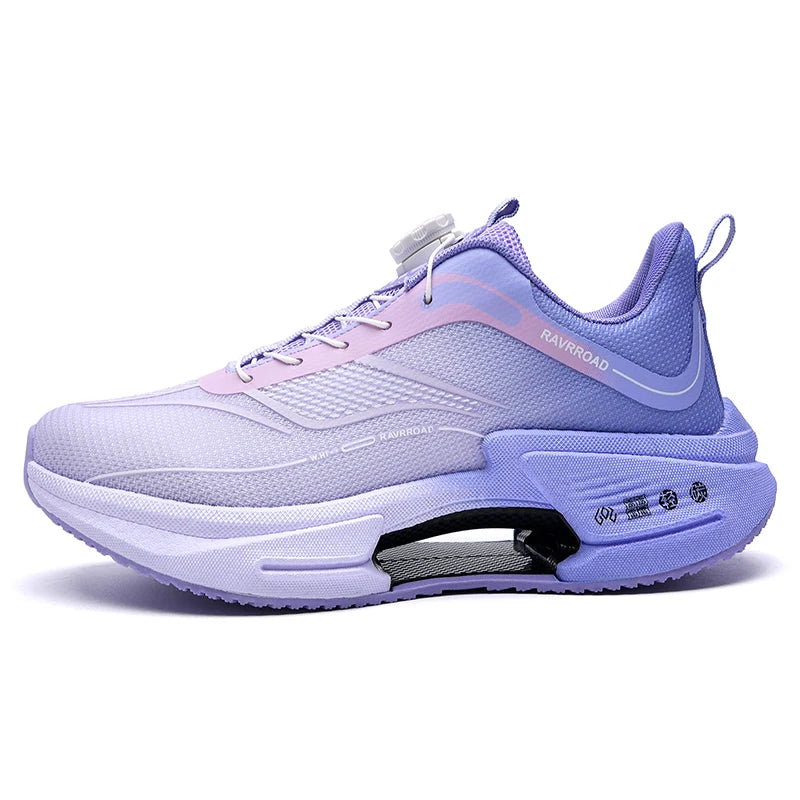 RBB Family Carbon Plate Running Shoes – Boys & Girls High Bounce TPU Popcorn Sneakers with Rotating Button Technology