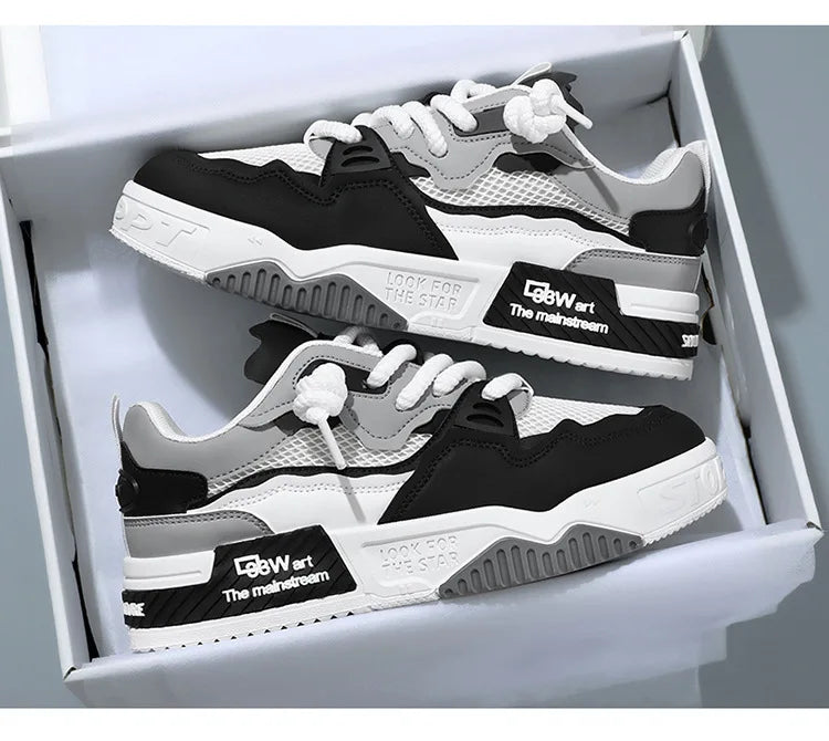 2025 Men’s Large-Size All-Season Soft Sole White Sneakers – Versatile Fashion Sports Shoes