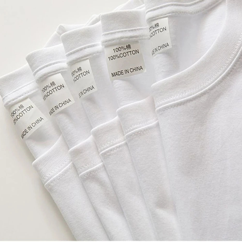 RBB 2PCS Men’s & Women’s 100% Cotton Solid White Short Sleeve T-Shirts – Casual Breathable Round Neck Tops