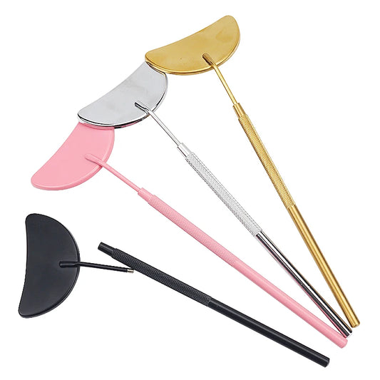 1Pc Moon-Shaped Eyelash Extension Inspection Mirror – Detachable Stainless Steel Lash Tool
