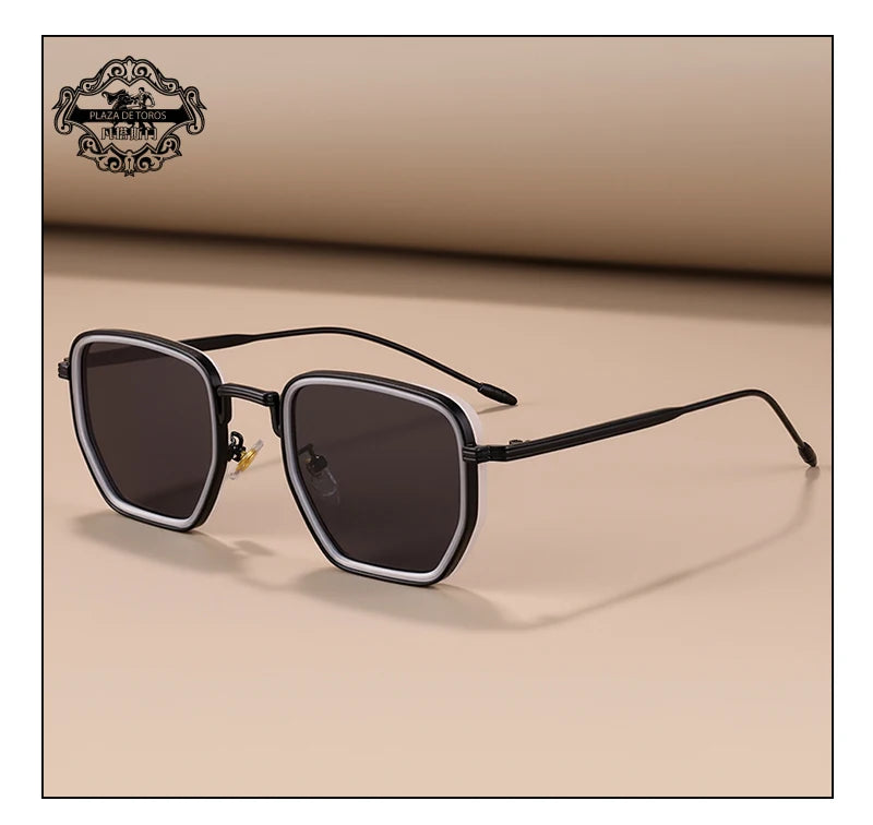 RBB Retro Polygon Square Sunglasses – UV400 Gradient Vintage Eyewear for Men & Women