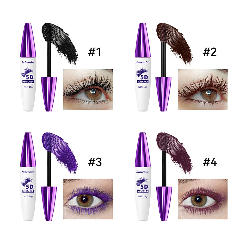 5D Waterproof Fiber Mascara – Thickening, Lengthening & Curling, Long-Lasting