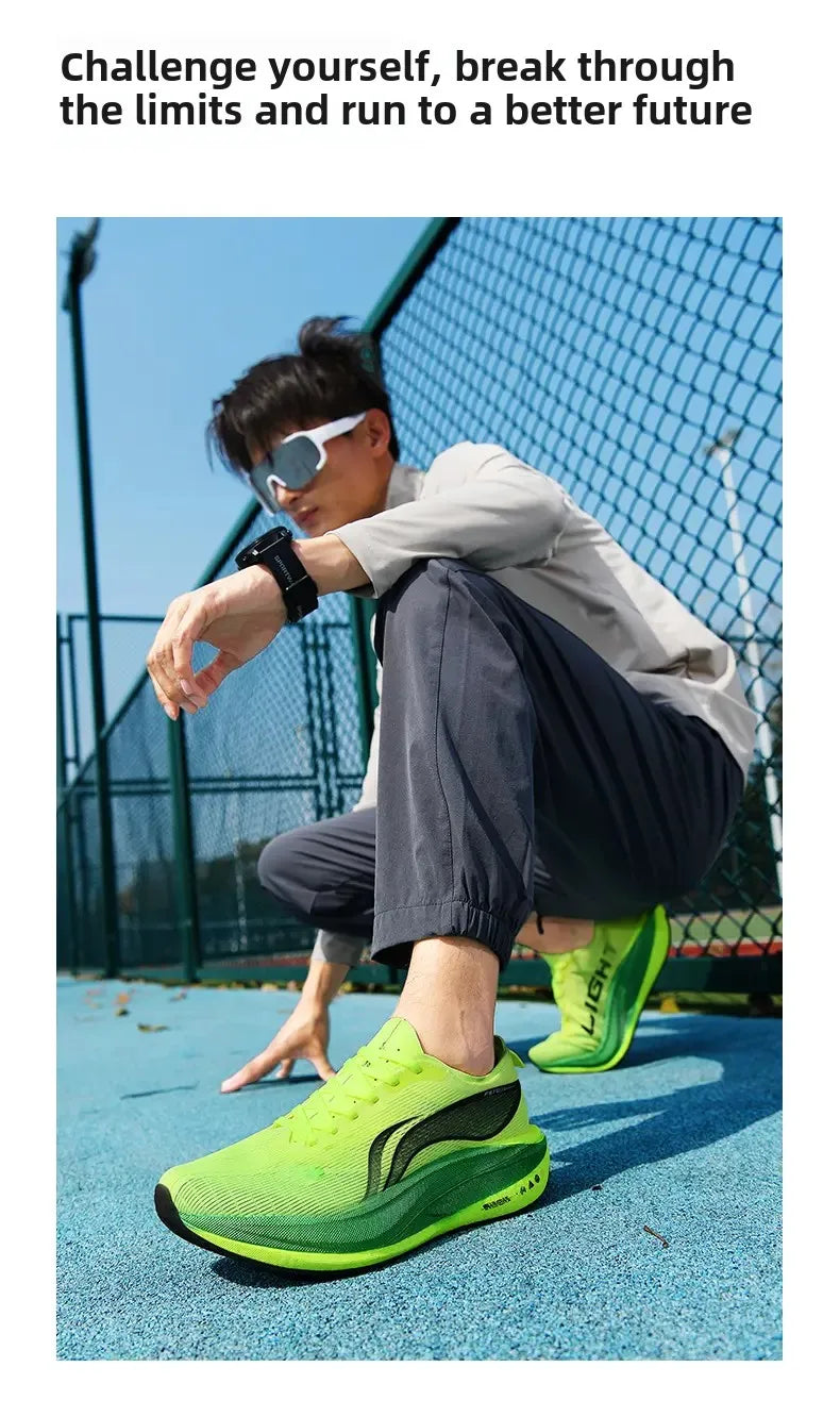 Men’s Fashion Running Shoes – Breathable Mesh, Carbon Plate, Rubber Outsole | Red Rabbit Limited Edition