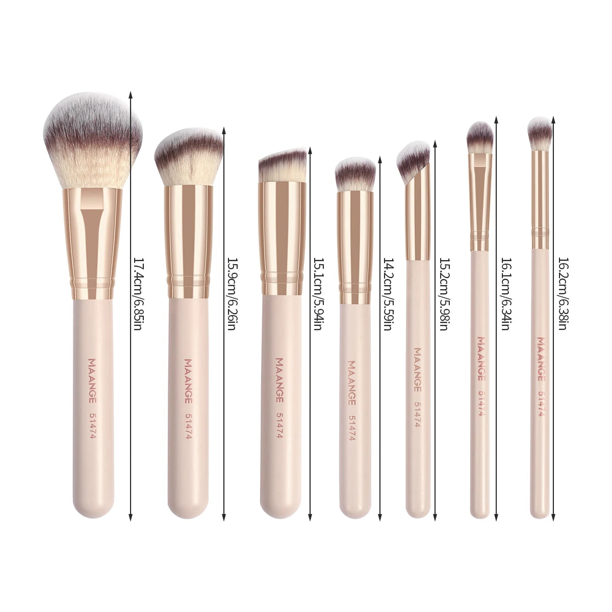 7pcs Makeup Brush Set – Foundation, Powder, Blush & Blending Tools