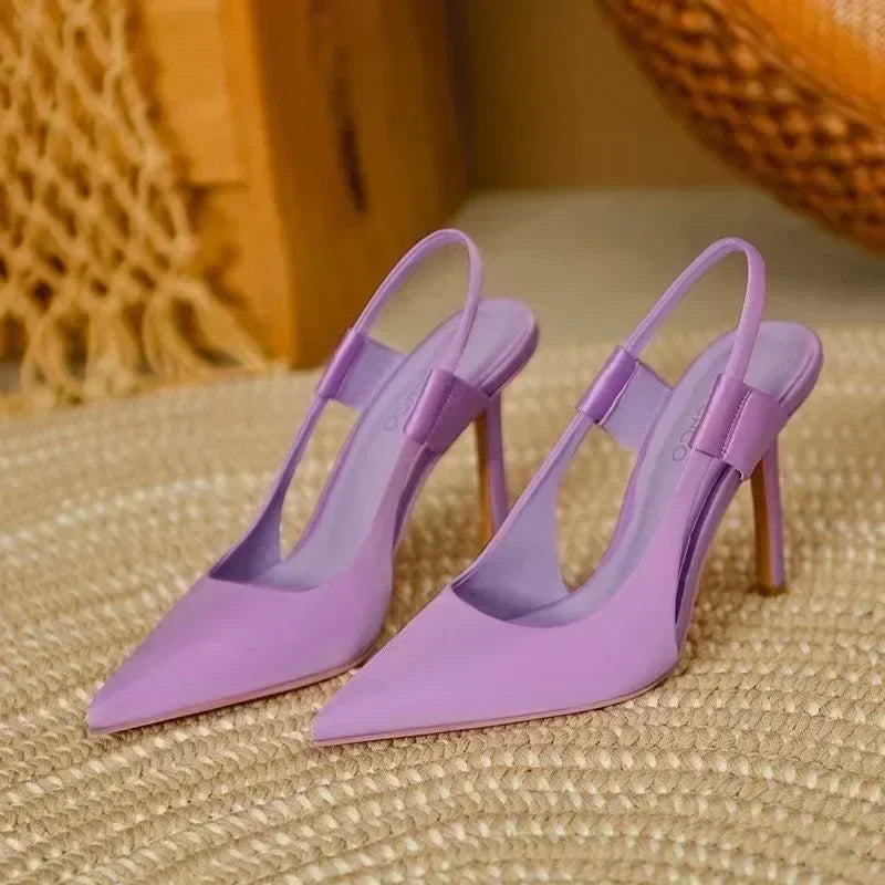 RBB New Designer Luxury Women Slingback Sandals Pointed Toe Slip on Thin High Heel Ladies Elegant Pumps Shoes Sandals 35-43