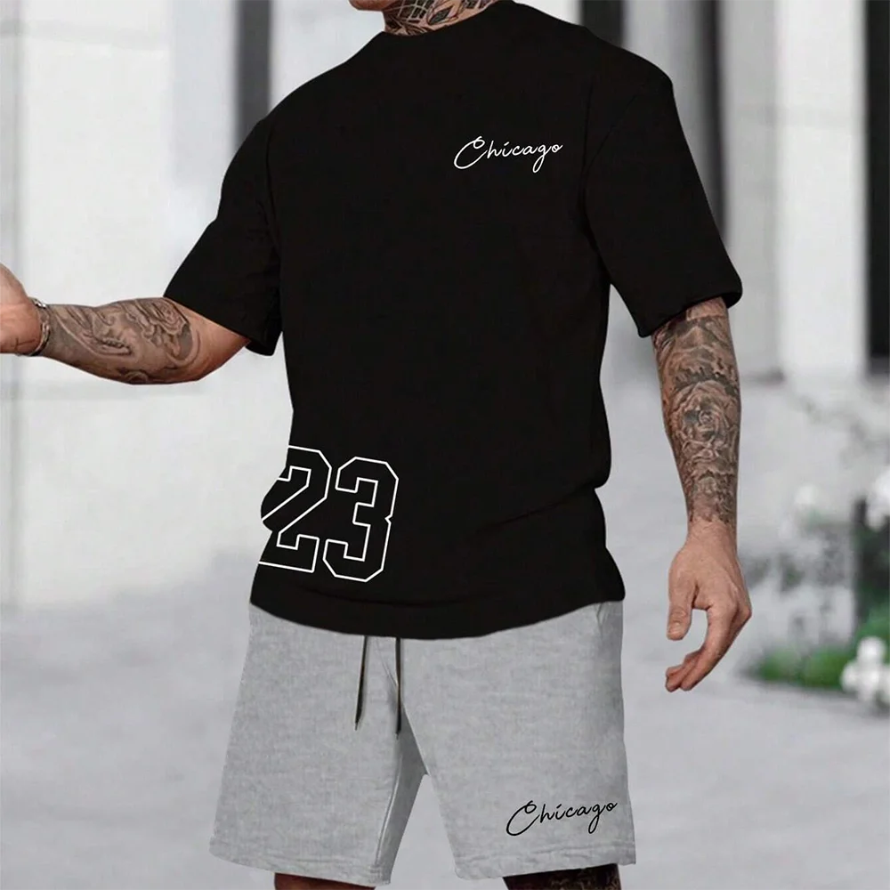 RBB 2024 New Fashion 3D Printed Men’s Oversized Short Sleeve Shorts Suit – Summer Casual Sportswear