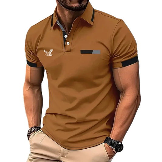 RBB Men’s Color Block Golf Polo Shirt – Casual Lapel Collar, Short Sleeve, Patchwork Design | Spring & Summer Regular Fit
