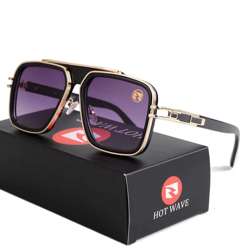 RBB Blue Mirror Square Sunglasses for Men – UV Protection, Vintage Style