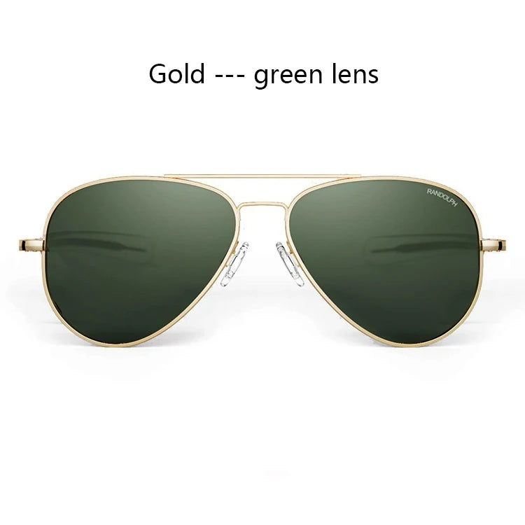 RBB USA Military-Style Pilot Sunglasses | Luxury Glass Lens Retro Titanium Eyewear